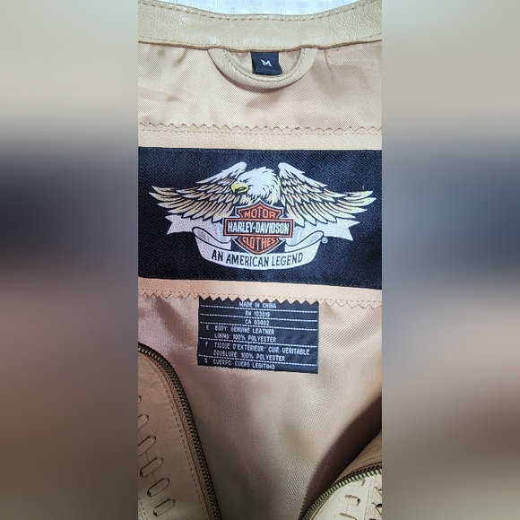 HARLEY DAVIDSON EUC WOMEN'S SIZE MEDIUM WANDERLUST LEATHER BIKER MOTORCYCLE COAT - Picture 7 of 12